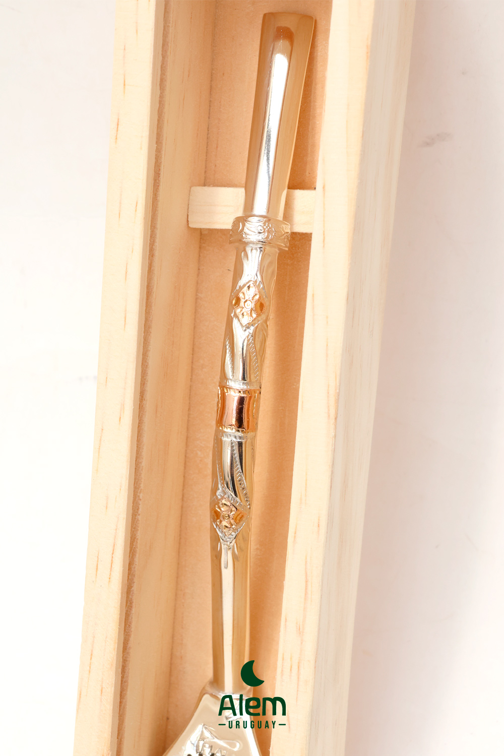 Bombillon Plata con 3 apliques en Oro - Imagen 3