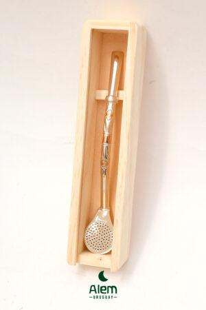 Alternative view of Bombillon Plata con 3 apliques en Oro