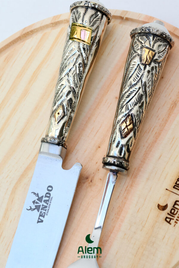 Juego de Alpaca y Bronce Premium (cuchillo y tenedor)
