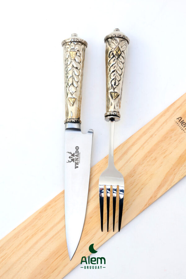 Juego de Alpaca y Bronce Premium (cuchillo y tenedor) - Imagen 3