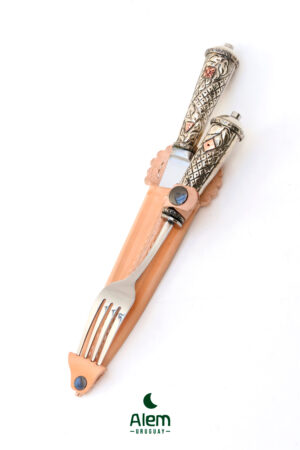 Juego de Alpaca y Oro Premium (cuchillo y tenedor)