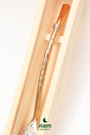 Alternative view of Bombilla Plata con 3 apliques de Oro, boca de Oro