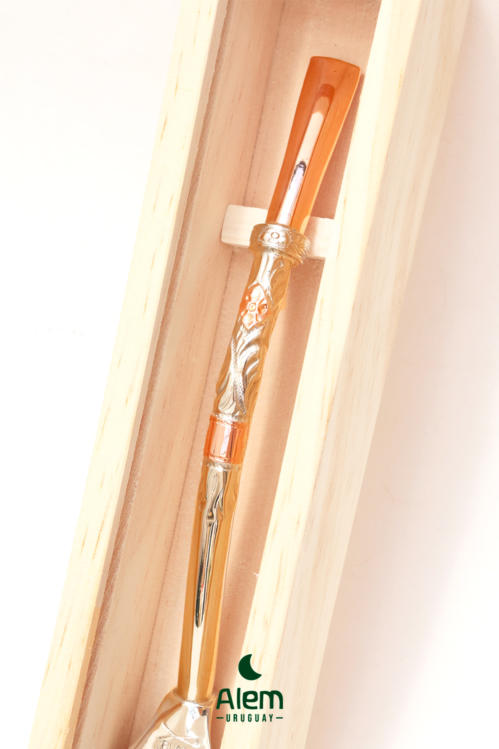 Bombillon Plata, 2 apliques en Oro, boca de Oro - Imagen 3