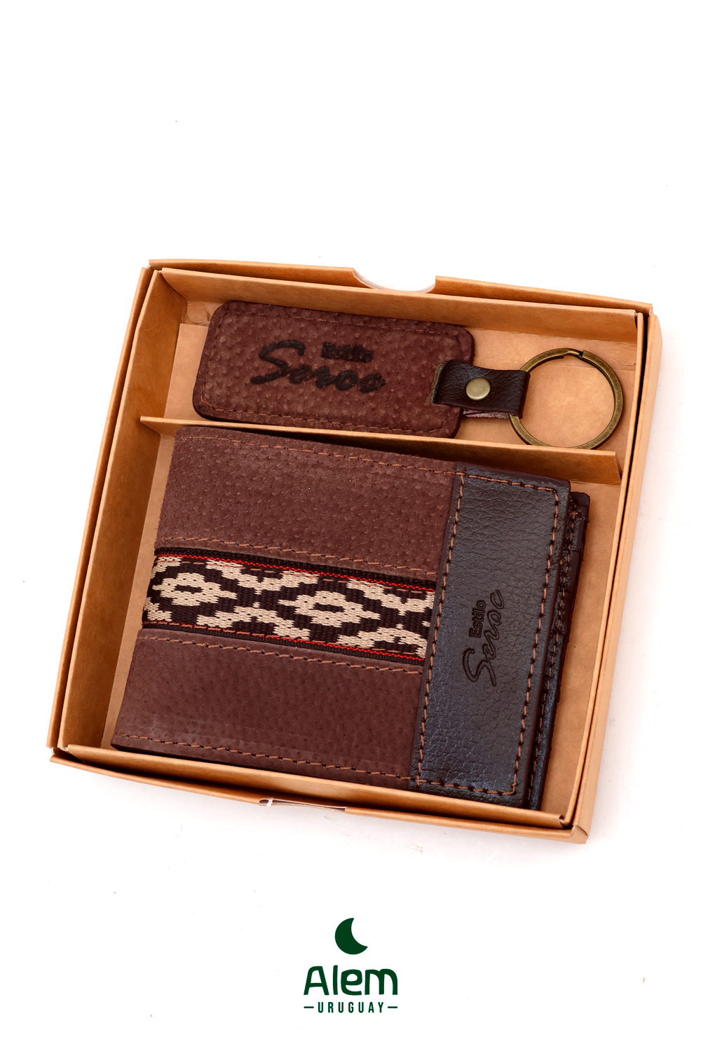 Billetera Cuero gamuza + llavero cuero regalo - Imagen 7