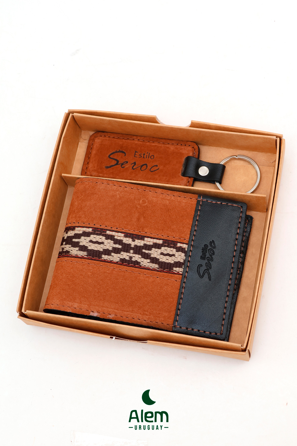 Billetera Cuero gamuza + llavero cuero regalo - Imagen 5