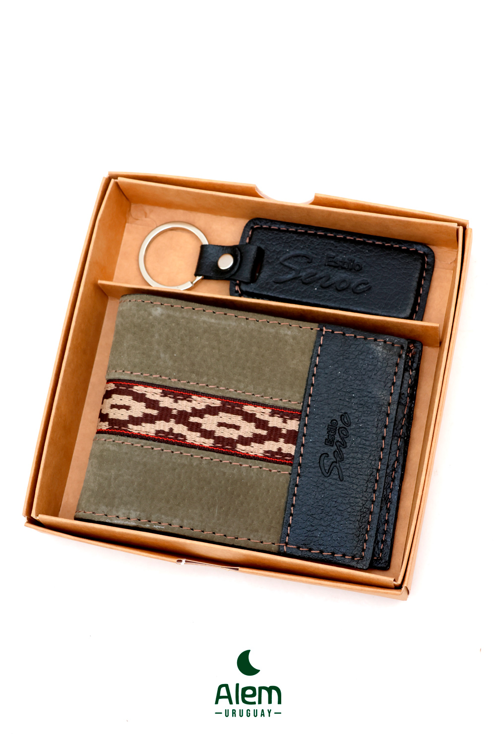 Billetera Cuero gamuza + llavero cuero regalo - Imagen 3