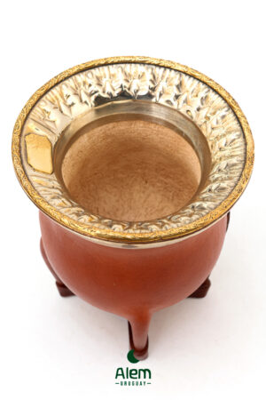 Mate Alpaca reborde de bronce cincelado