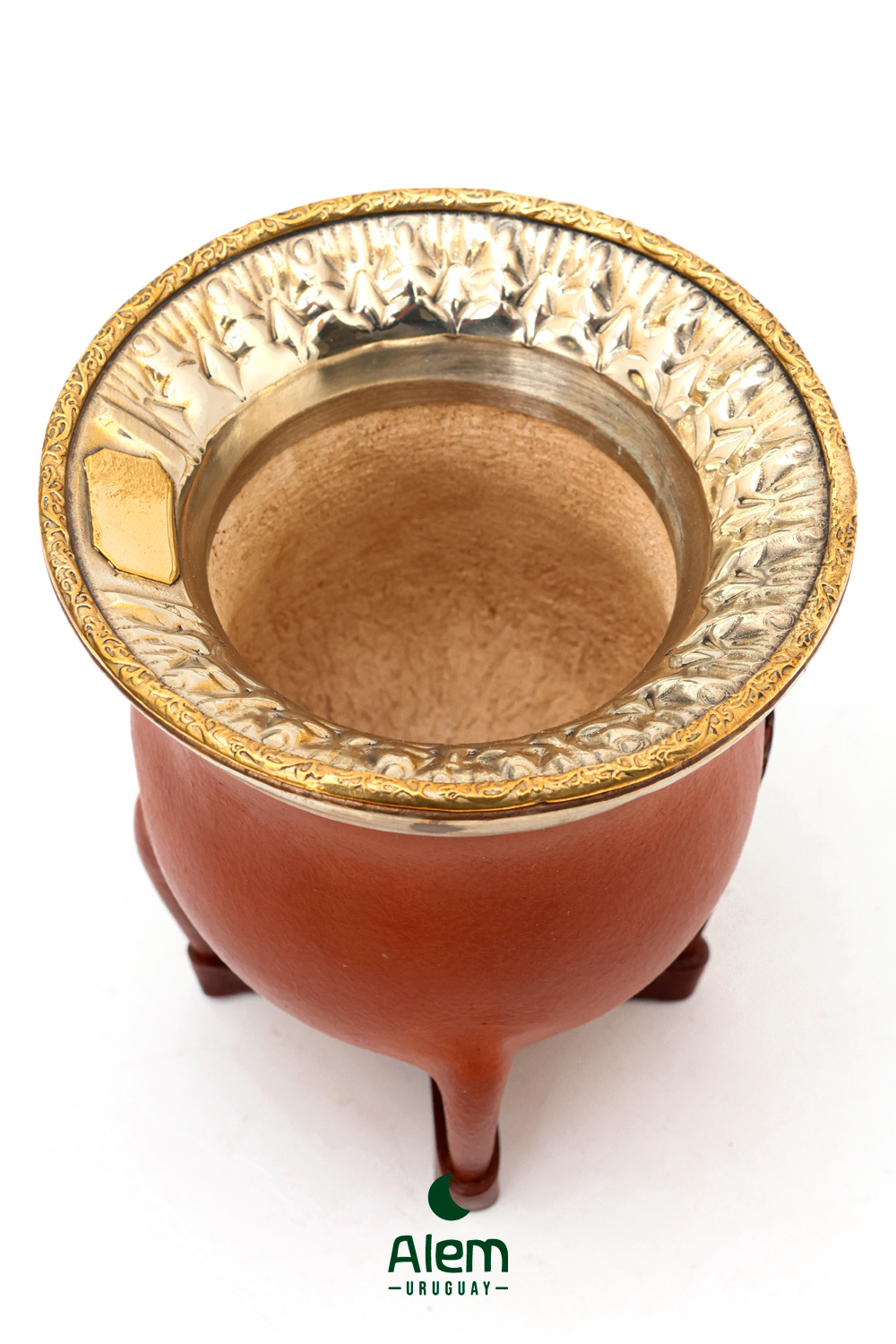 Mate Alpaca reborde de bronce cincelado