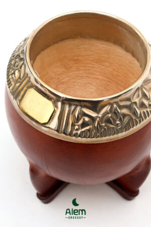 Alternative view of Mate torpedo en Alpaca cincelado con tarjeta en bronce