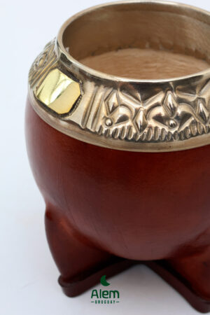 Mate torpedo en Alpaca cincelado con tarjeta en bronce - Imagen 3