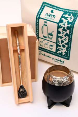 Mate y bombilla Plata y Oro Premium + Grabado en el acto