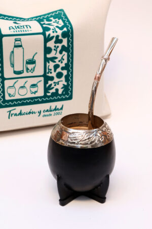 Alternative view of Mate y bombilla Plata y Oro Premium + Grabado en el acto