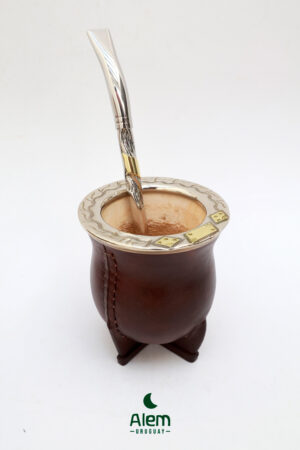 Alternative view of Mate semi imperial y bombillon alpaca + grabado en el acto